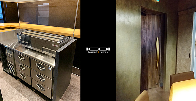 東心斎橋 焼き鳥屋 内装工事一式 家具製作  icoi
